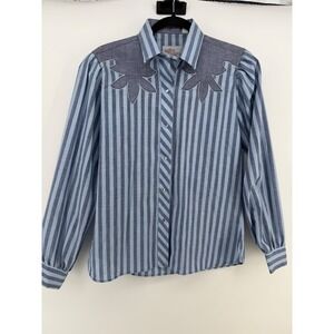Vintage Kenny Rogers Karman Western Pearl Snap Shirt USA Made Prairie 13/14